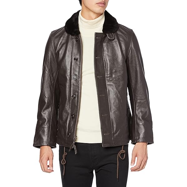 Amazon | [ヒューストン] LEATHER N-1 DECK JKT 8177 メンズ BLACK
